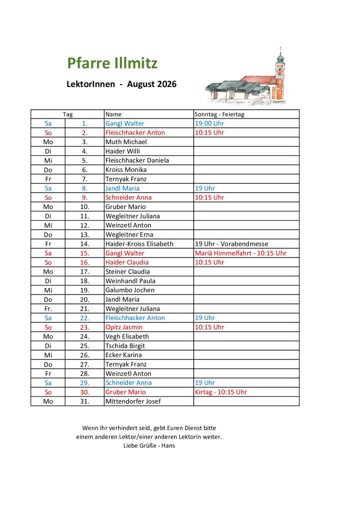 thumbnail of Lektoreneinteilung August 2026